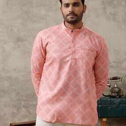 Men Regular Fit Geometric Print Short Kurta -image-15