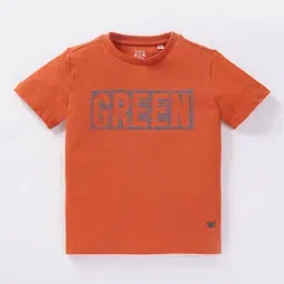 Boys Typographic Print Regular Fit Crew-Neck T-Shirt-image-9