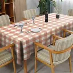 Checked 6-Seater Dust-Proof Table Cover-27