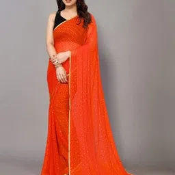 Embellished Chiffon Saree with Zari Border-image-17