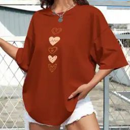 Women Loose Fit Printed T-shirt  -image-84