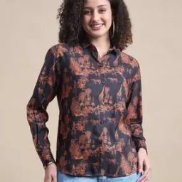 Women Regular Fit Mandarin Collar Shirt   -image-34