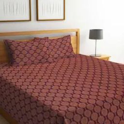 Handwoven Cotton Double Size Bedcover with 2 Pillow Covers-32