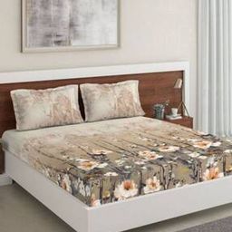 120TC Cotton Double Bedsheet with 2 Pillow Covers-image-33