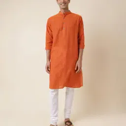 fabindia Slim Fit Long Kurta with Insert Pockets-picture-2