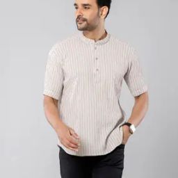 Men Stripes Short Kurta-image-13