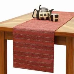 Premium jute stripes design heat resistant Anti Skid Orange color 1 Pc Table Runner 12" x 72"-50