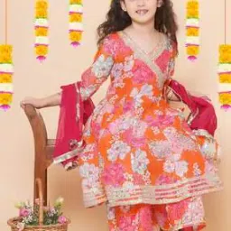 Girls Embellished Kurta Suit Set-image-2