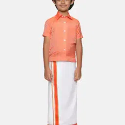 Geometric Print Shirt with Dhoti-13