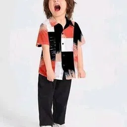 Boys Colour-block Regular Fit Shirt-image-4
