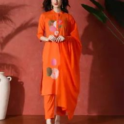 Women Embroidered Straight Kurta Set-image-79