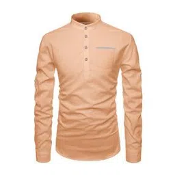 Slim Fit Short Kurta with Roll-Up Sleeves-picture-37