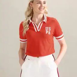 Women Logo Print Regular Fit Polo T-Shirt-image-49