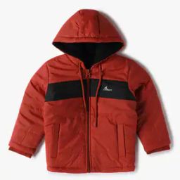 Boys Colourblock Regular Fit Hooded Puffer Jacket-picture-42
