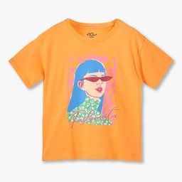 Girls Typographic Print Regular Fit Round-Neck Top-picture-8