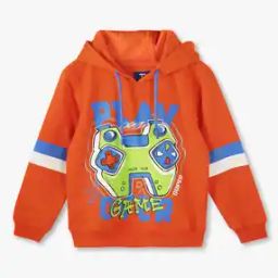 Boys Graphic Print Regular Fit Hoodie-image-5