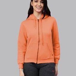 Women Zip-Front Hoodie with Split-Kangaroo Pockets-image-57
