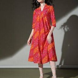 Women Bandhani Print A-Line Dress-image-21