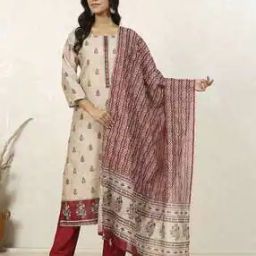 Women Floral Print 3-Piece Dress Material-image-2