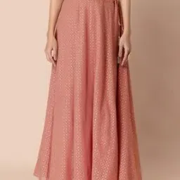 Foil Print Flared Skirt-picture-10