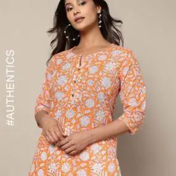 Handblock Print Cotton Straight Top-image-89