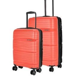 Set of 2 Striped Trolley Bags with Number Lock-16
