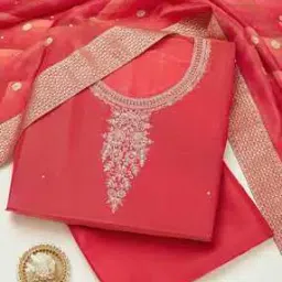 Women Embroidered 3-Piece Unstitched Dress Material-image-11