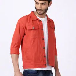 Men Slim Fit Denim Jacket with Flap Pockets-picture-37