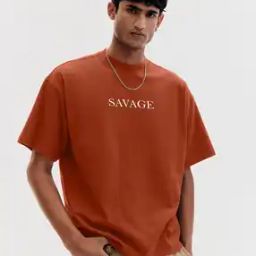 Men Typographic Oversized Fit T-Shirt     -image-1