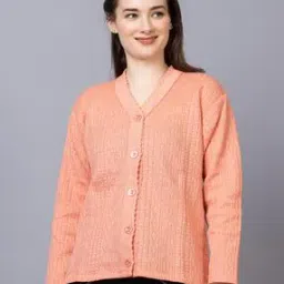 Women V-Neck Cardigan with Button-Closure-image-80