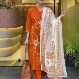 Women Embroidered Straight Kurta Set-image-70