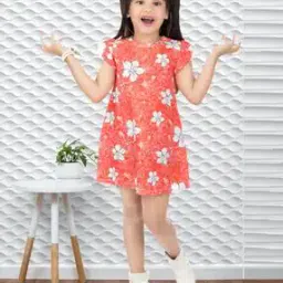 Girls Floral Print A-Line Dress-image-27