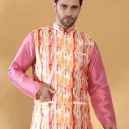 Men Tie & Dye Regular Fit Nehru Jacket-picture-26