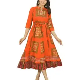 Women Floral Print A-Line Dress-image-40