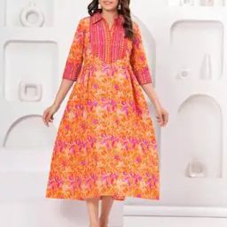 Women Floral Flared Dress-image-2