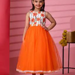Girls Floral Print Fit & Flare Dress-image-116