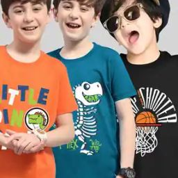 Pack of 3 Graphic Print Regular Fit Round-Neck T-Shirts-image-89