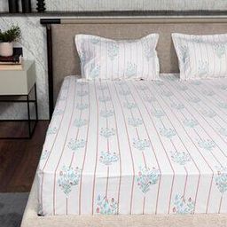 200 TC Striped Double Bedsheet with Pillow Covers-image-75