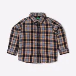 Checked Shirt with Spread Collar-image-79