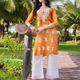 Women Chikankari Embroidered Straight Kurta-image-79