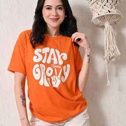 Women Typographic Print Regular Fit Round-Neck T-Shirt-image-39