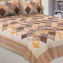 240 TC Floral Print Double Bedsheet with Pillow Covers-26