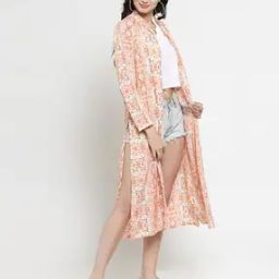 Women Floral Print Regular Fit Front-Open Shrug-1