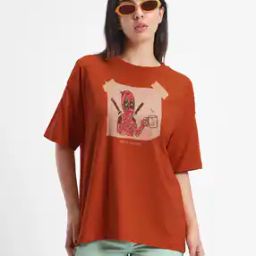 Women Graphic Print Oversized Fit Round-Neck T-Shirt-image-59