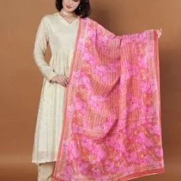 Women Floral Print Dupatta with Contrast Border-picture-34