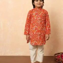 Embroidered Kurta with Pyjamas-image-3