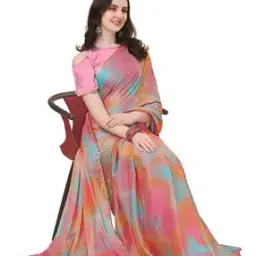 Printed Chiffon Saree-image-78