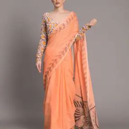 Printed Saree with Tassels-image-38