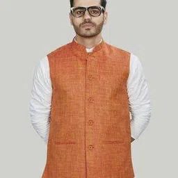 Men Regular Fit Nehru Jacket with Welt Pockets-29