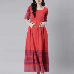 Women Geometric Fit and Flare Dress-image-2